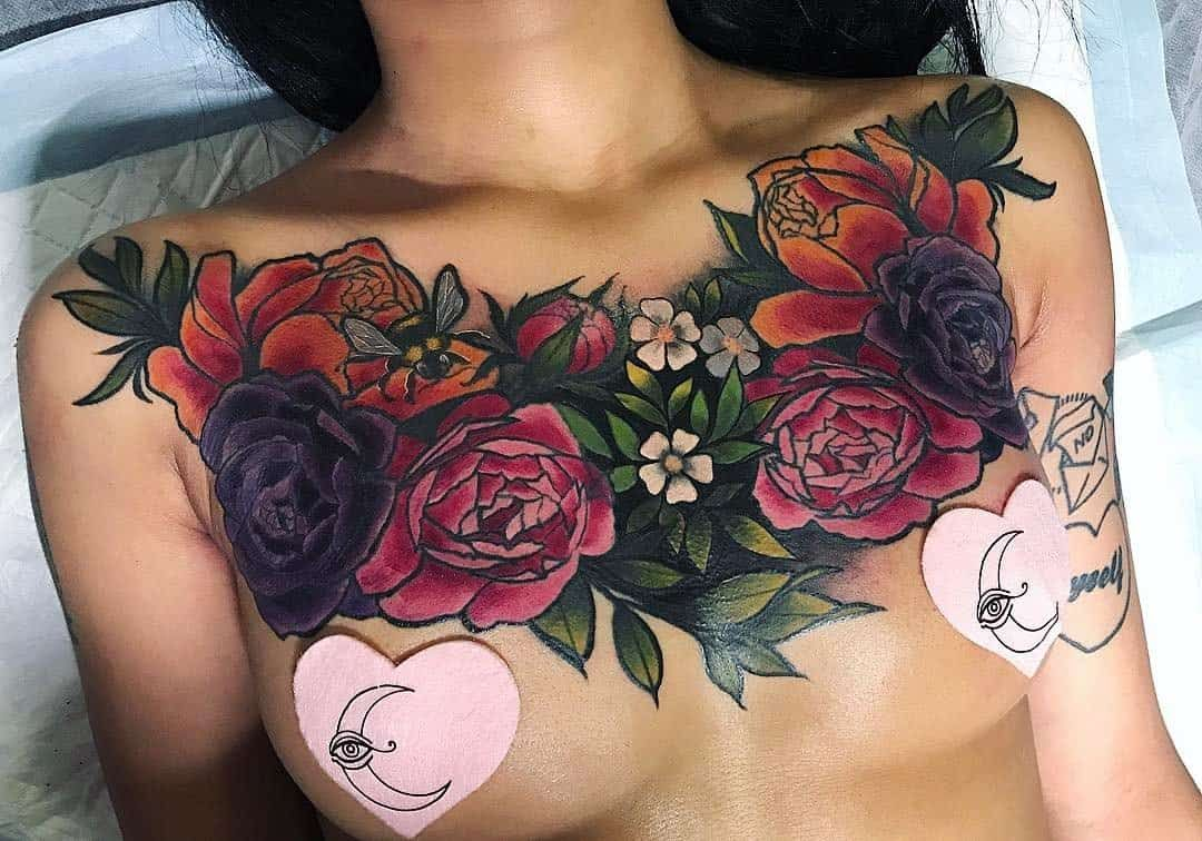 30 Chest Tattoos For Women That Draw Approving Eyes Tattoo You throughout proportions 1080 X 756