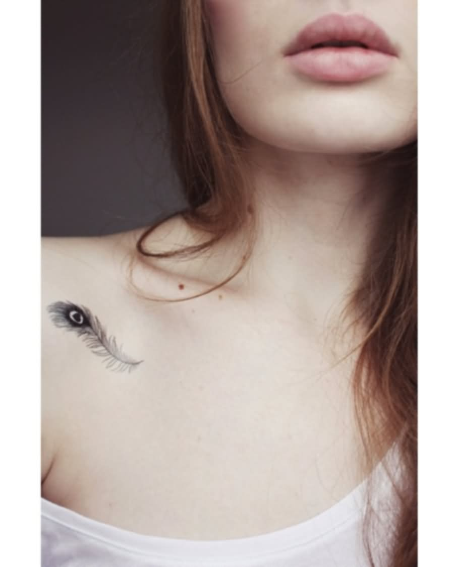 30 Collar Bone Feather Tattoos in proportions 900 X 1125