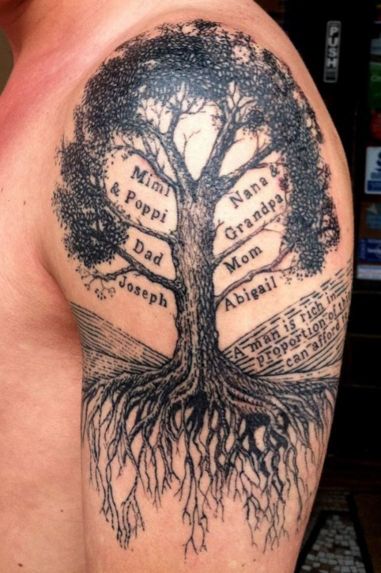 30 Family Tree Tattoos Cole Tattoo Tree Tattoo Men Family pertaining to size 762 X 1144