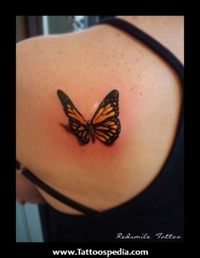3d Butterfly Tattoo Design On Back Shoulder Tattoos Book 65000 regarding proportions 800 X 1031