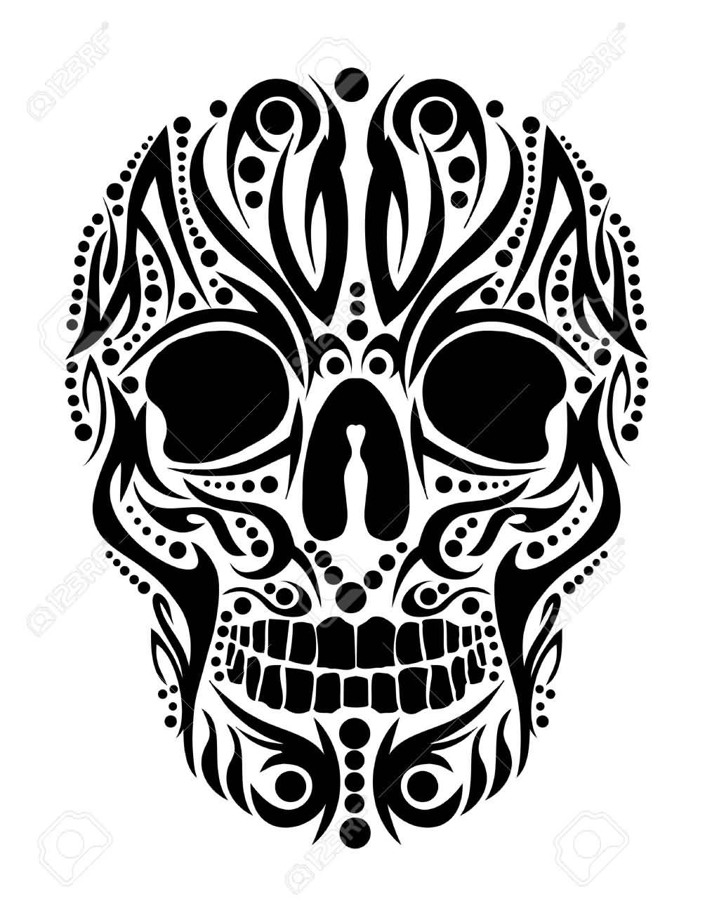 40 Tribal Skull Tattoos Ideas throughout proportions 1014 X 1300