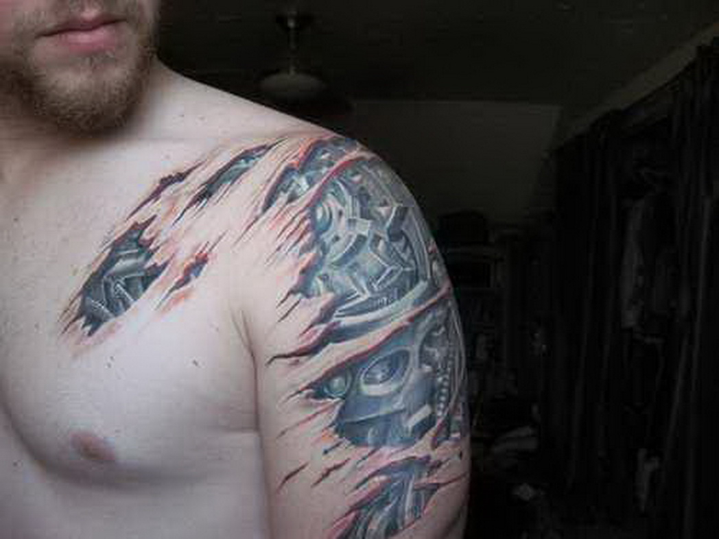 41 Mechanical Tattoos On Shoulder in sizing 1048 X 786