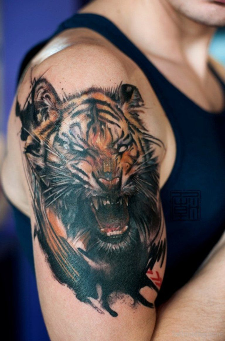 41 Tremendous Tiger Shoulder Tattoos Tattoos Three Tattoos with sizing 768 X 1160