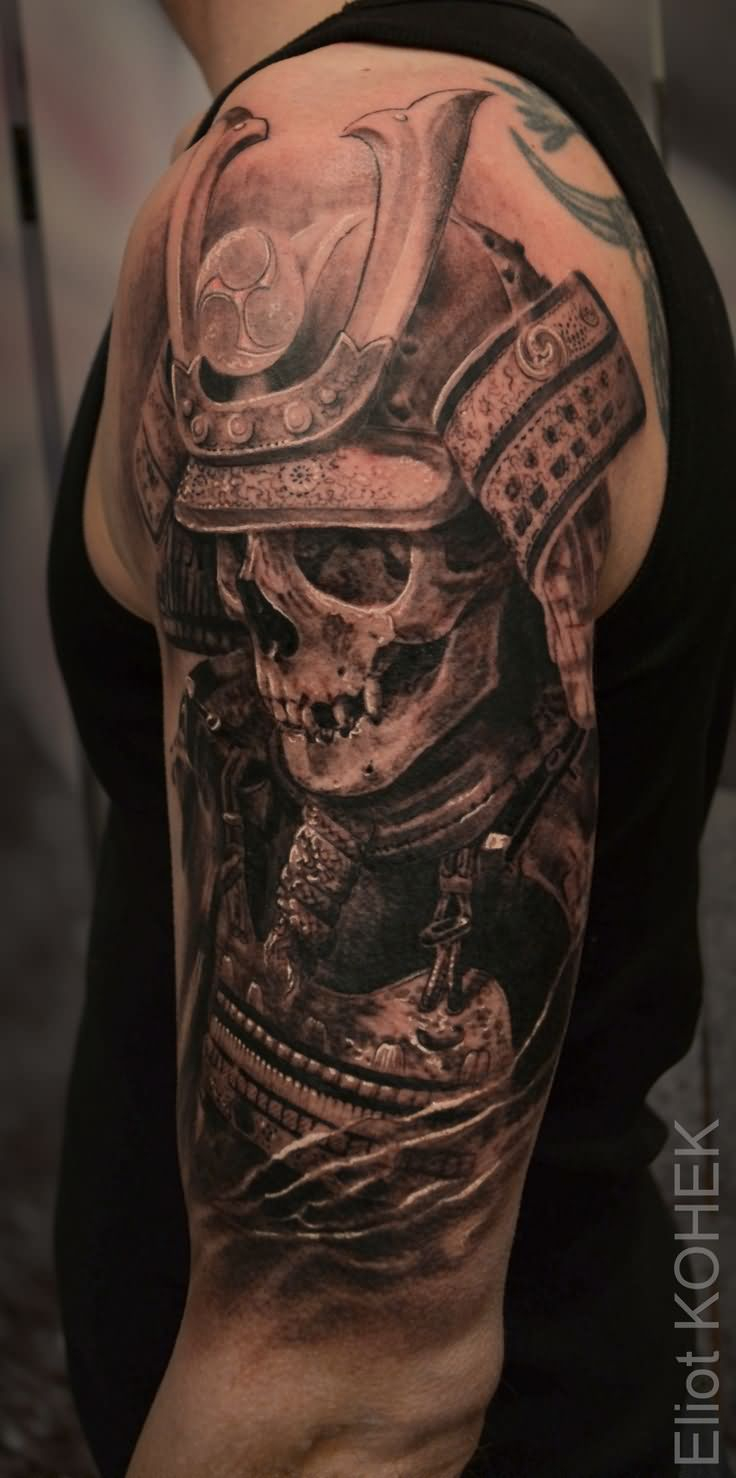 42 Samurai Skull Tattoos Designs pertaining to sizing 736 X 1478