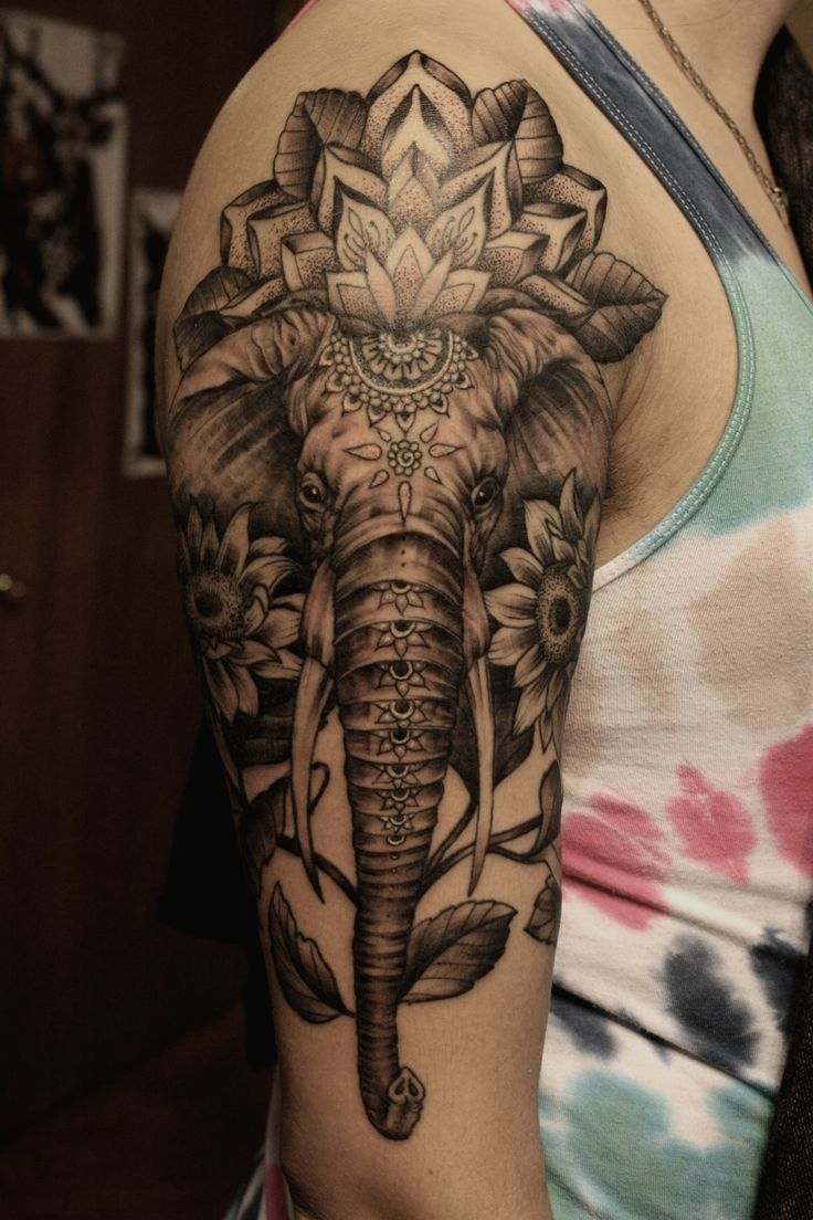 42 Unique Japanese Elephant Tattoos with proportions 736 X 1104