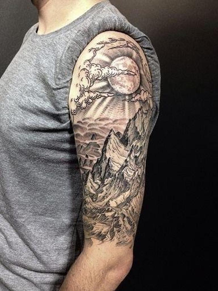 45 Cool Clouds Shoulder Tattoos in proportions 768 X 1024