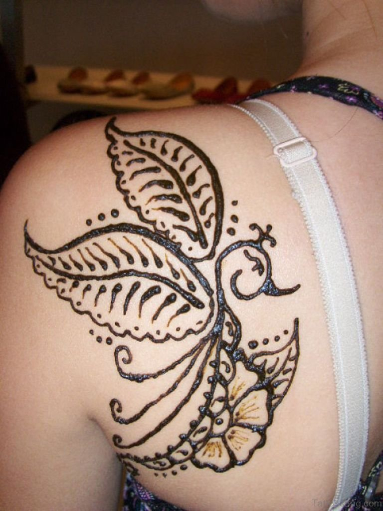 45 Lovely Henna Tattoo On Shoulder throughout proportions 768 X 1024