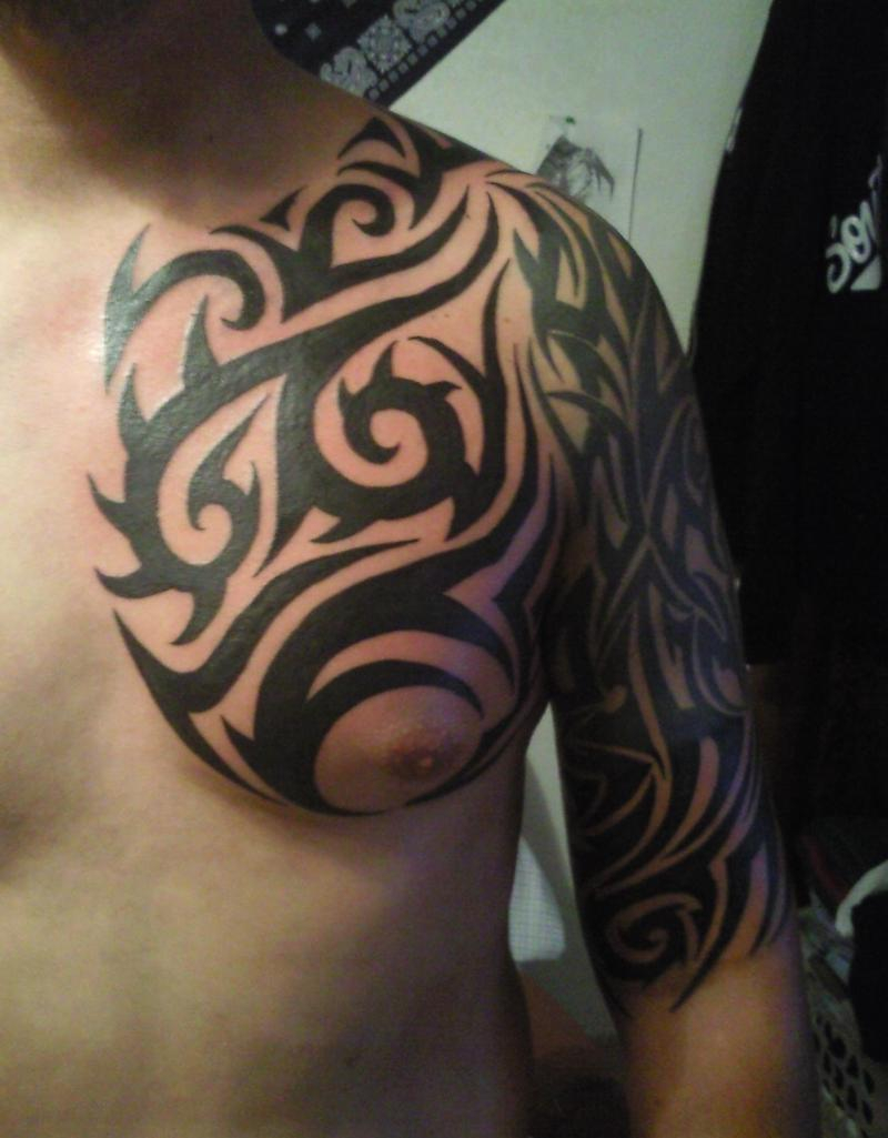 45 Tribal Chest Tattoos For Men for proportions 800 X 1025