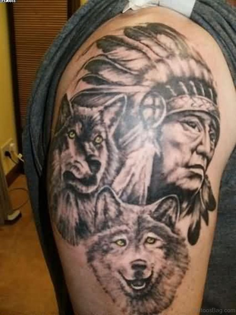 50 Amazing Wolf Tattoos For Shoulder intended for sizing 768 X 1024