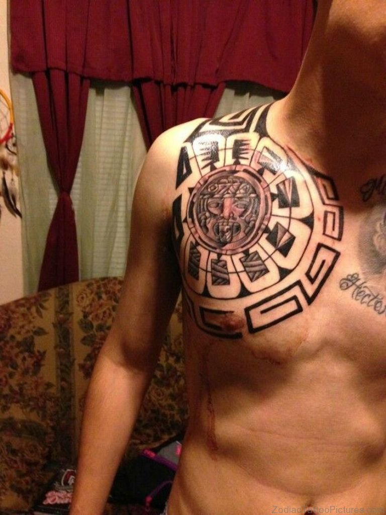 50 Best Zodiac Aztec Tattoos On Chest with proportions 768 X 1024