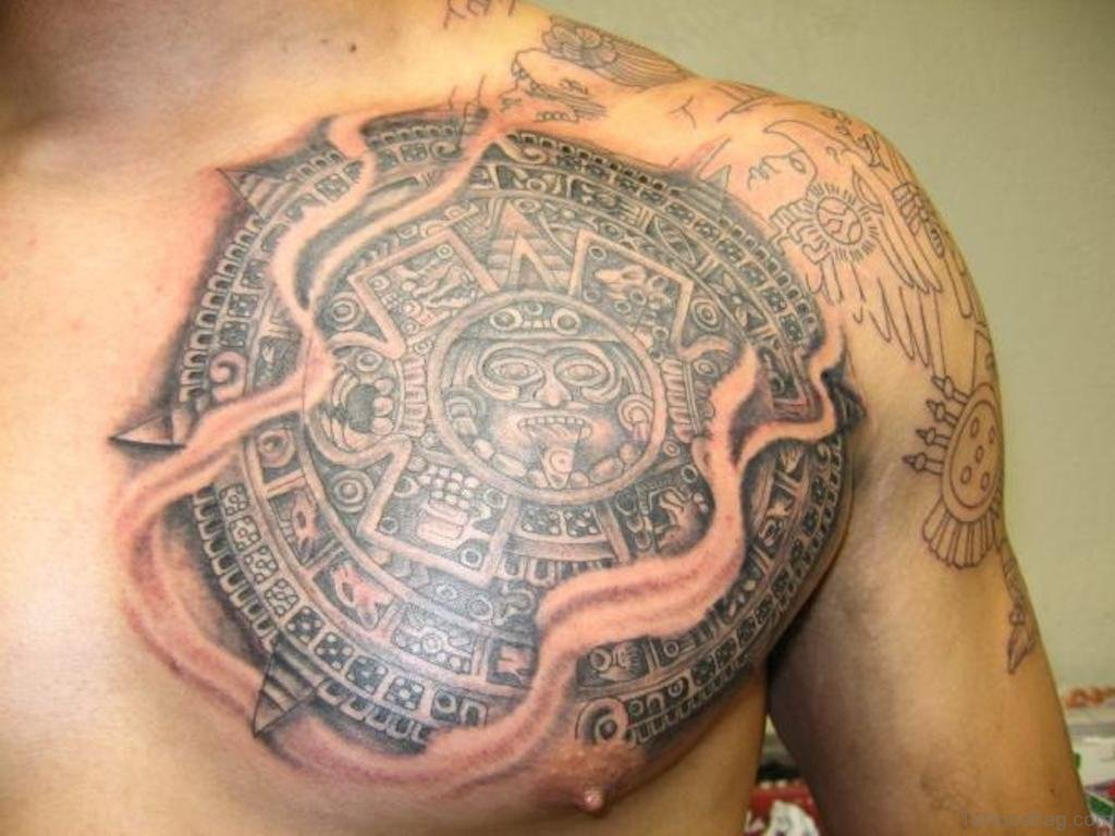 50 Classy Aztec Tattoos Designs On Chest for sizing 1024 X 768