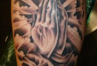 50 Excellent Praying Hands Tattoos For Shoulder with measurements 768 X 1024