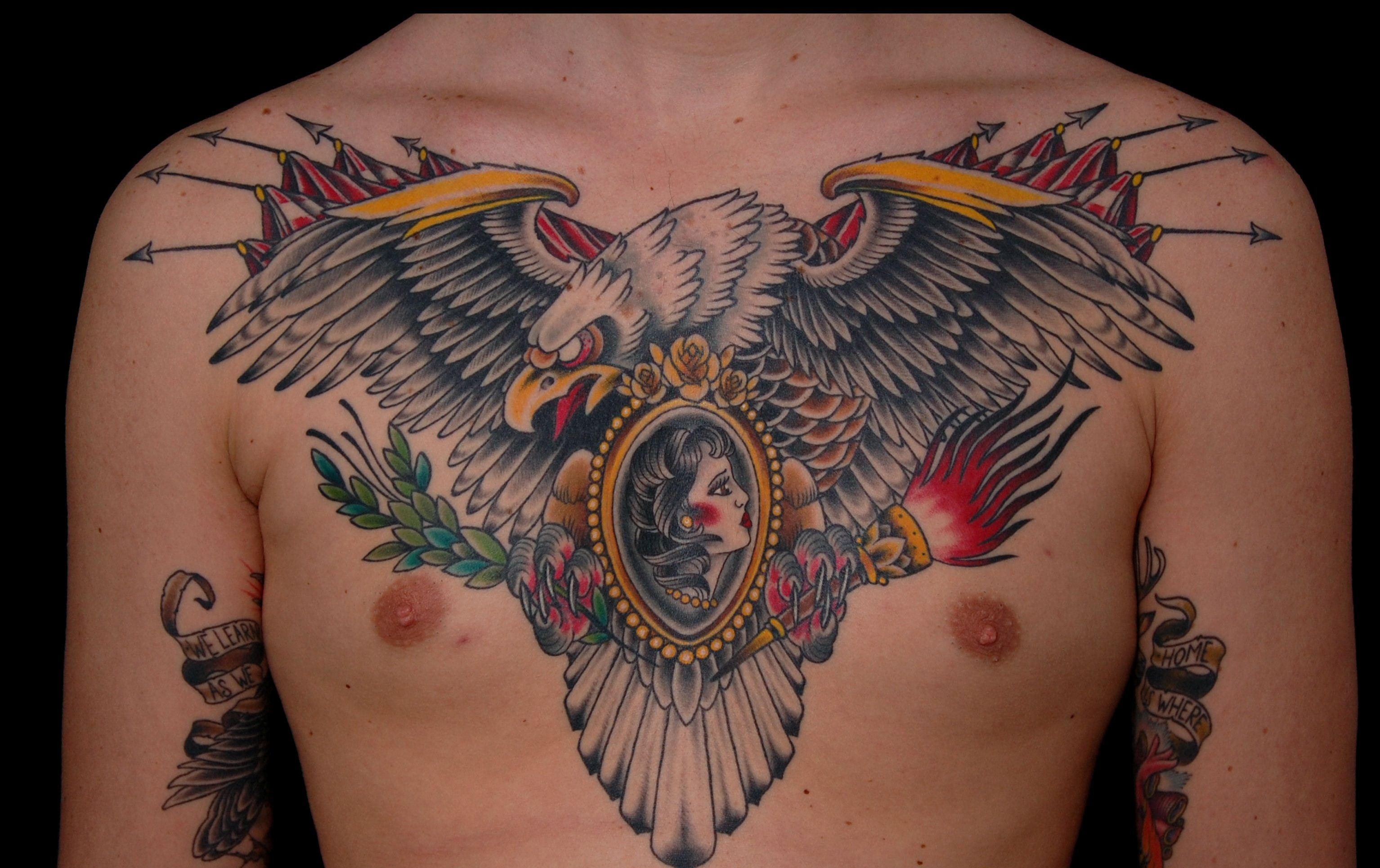 50 Popular Eagle Chest Tattoos Ideas With Meanings throughout size 3068 X 1930