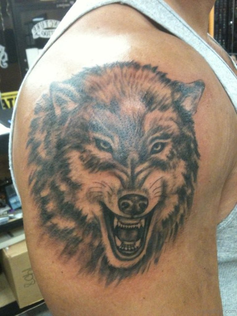 51 Elegant Wolf Tattoos On Shoulder in proportions 768 X 1024