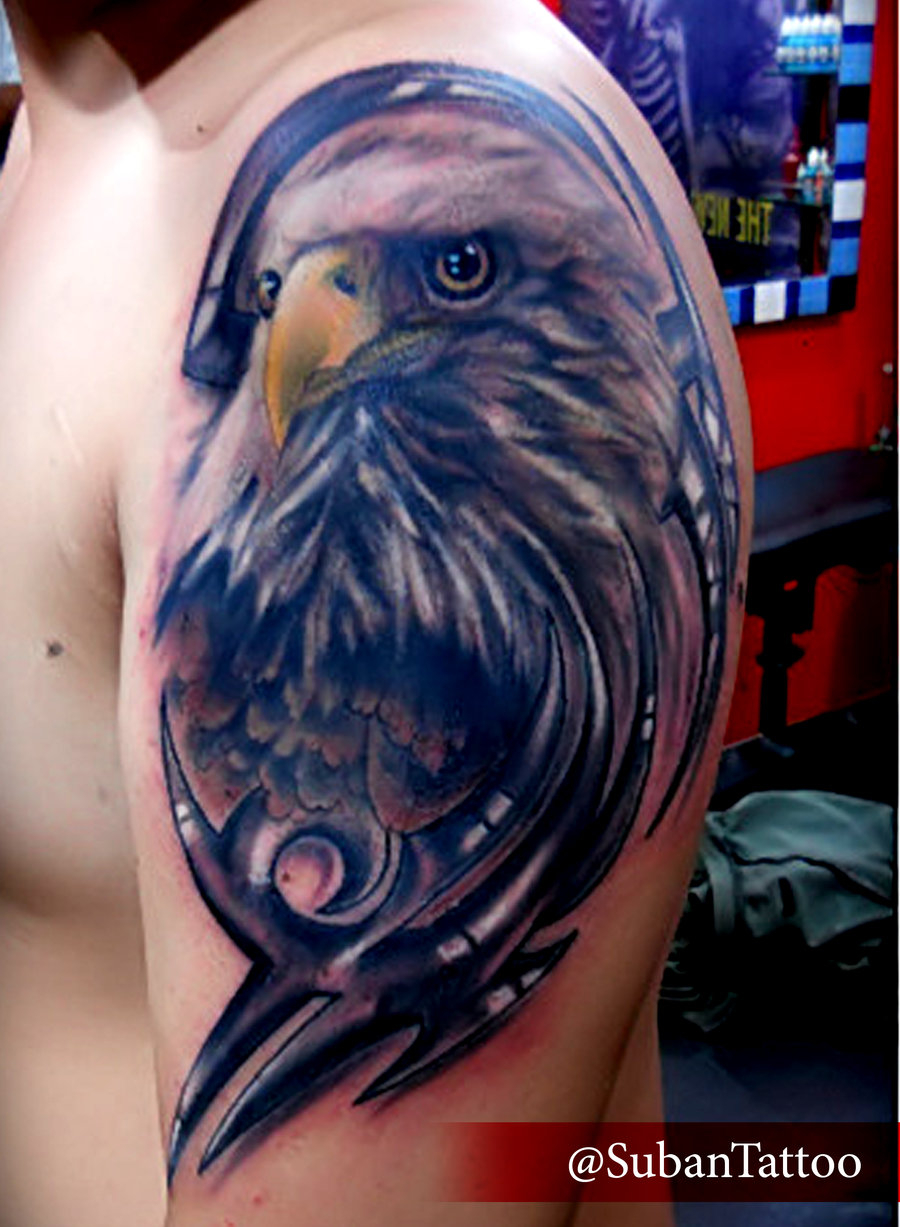 52 Eagle Shoulder Tattoos Ideas And Meanings inside proportions 900 X 1227