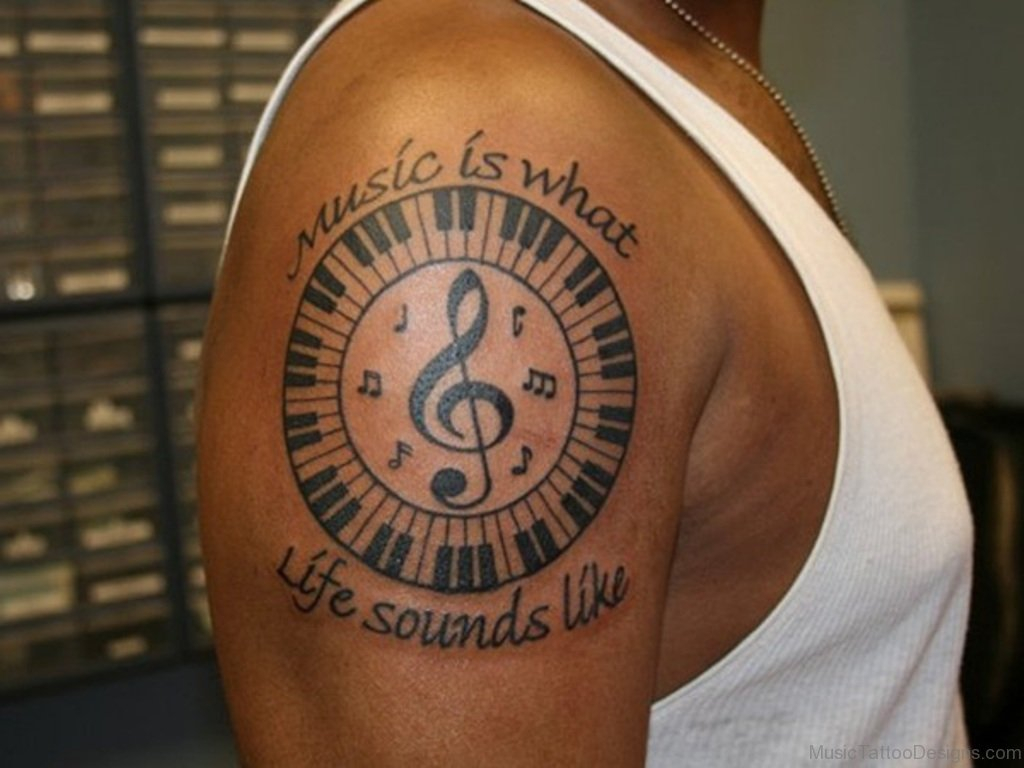 54 Attractive Music Tattoos For Shoulder with regard to measurements 1024 X 768