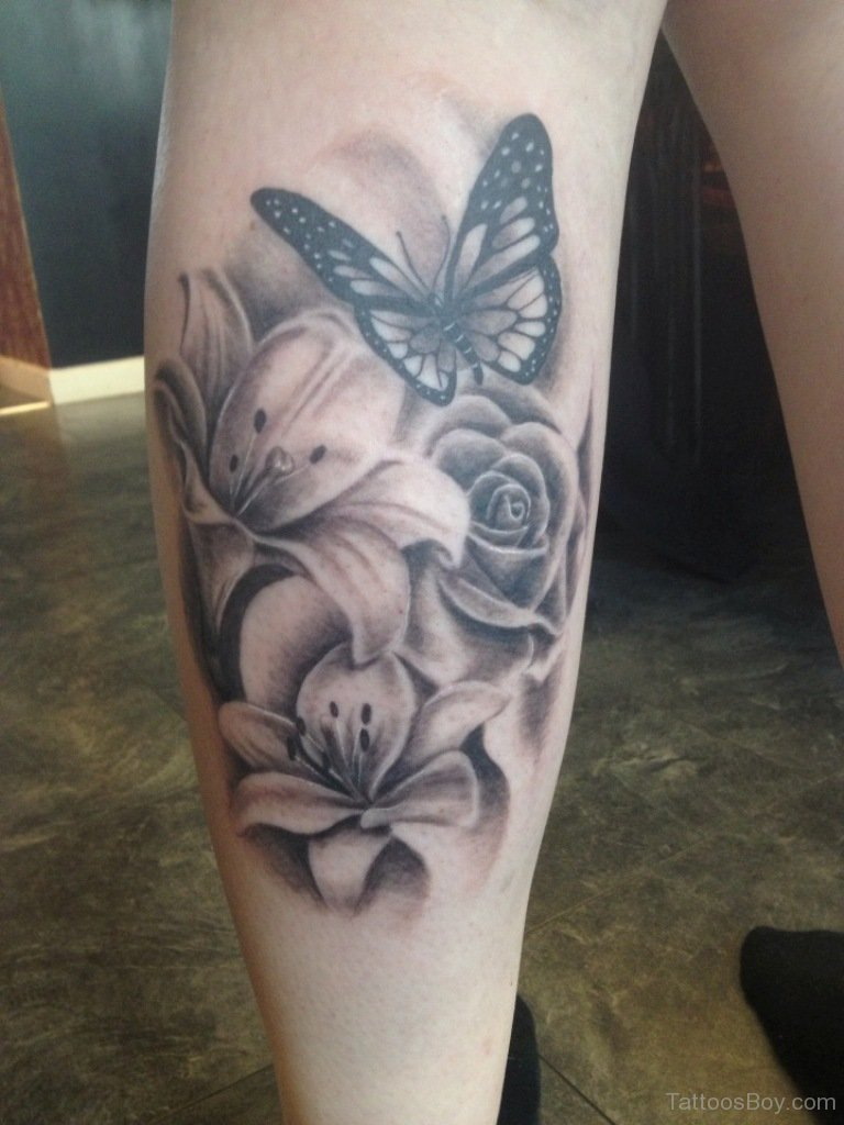 55 Butterfly Flower Tattoos pertaining to size 768 X 1024