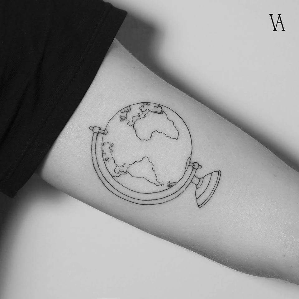 55 Wonderful Globe Earth Tattoos Designs inside size 960 X 960