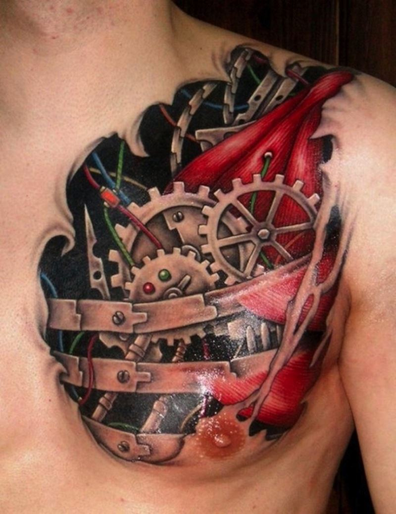 56 Mechanical Gear Tattoos with regard to size 800 X 1038