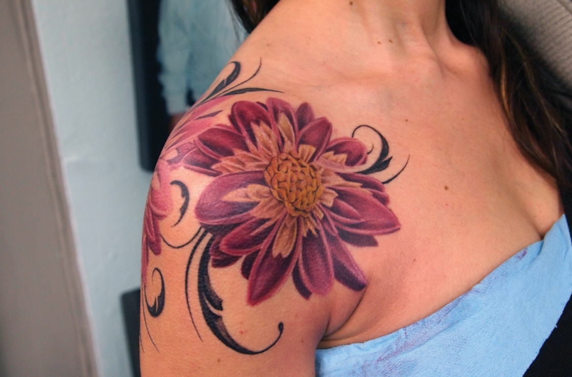 57 Amazing Cover Up Shoulder Tattoos throughout size 1120 X 738