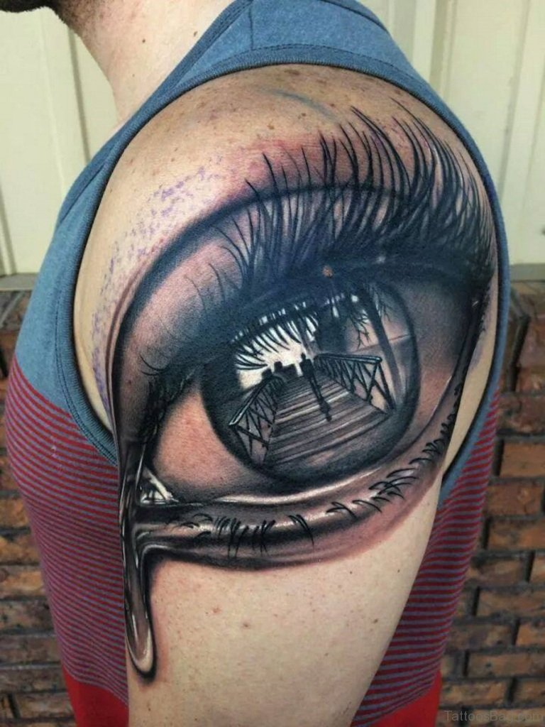 60 Superb Eye Tattoos For Shoulder regarding size 768 X 1024