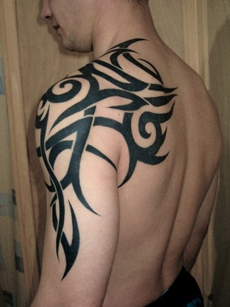 61 Tribal Shoulder Tattoos in dimensions 768 X 1024