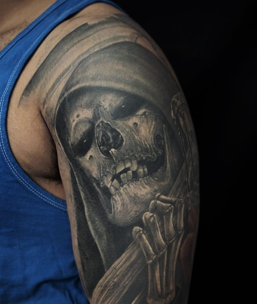 64 Best Grim Reaper Tattoos Design And Ideas with sizing 877 X 1035