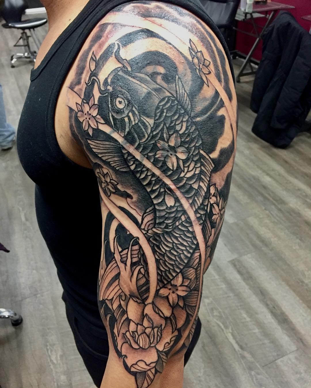 65 Japanese Koi Fish Tattoo Designs Meanings True Colors 2019 with dimensions 1080 X 1349