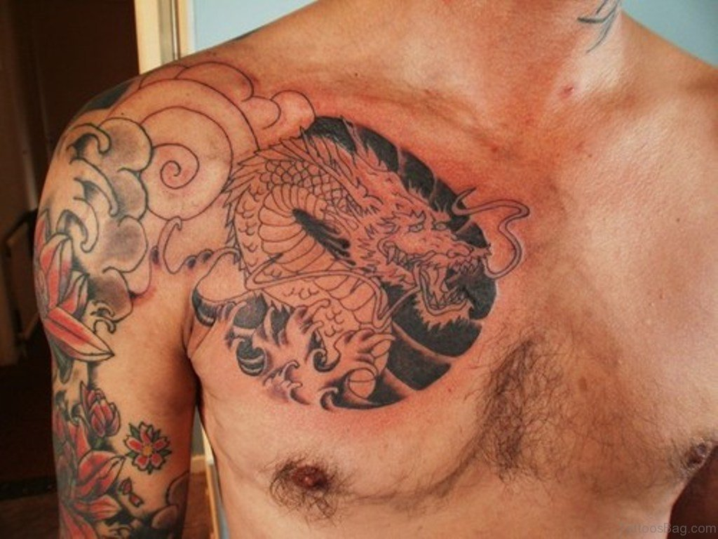80 Modish Dragon Tattoos On Chest intended for size 1024 X 768