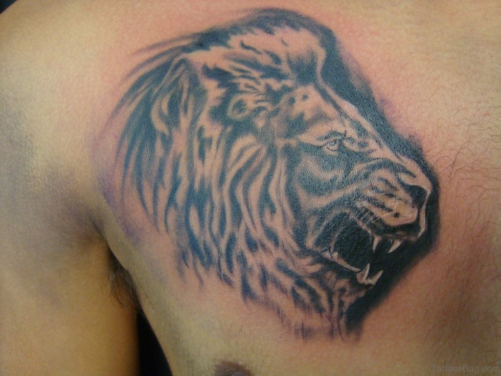 85 Good Looking Lion Tattoos For Chest regarding size 1024 X 768