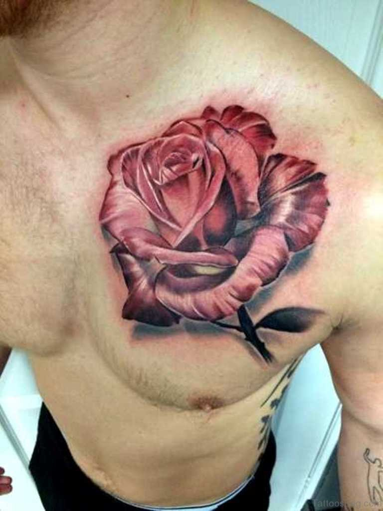 85 Mind Blowing Rose Tattoos On Chest inside size 768 X 1024