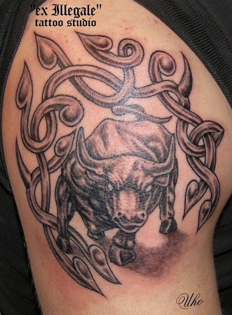 Amazing Taurus Bull Tattoo On Shoulder Tattoos Book 65000 regarding proportions 800 X 1086