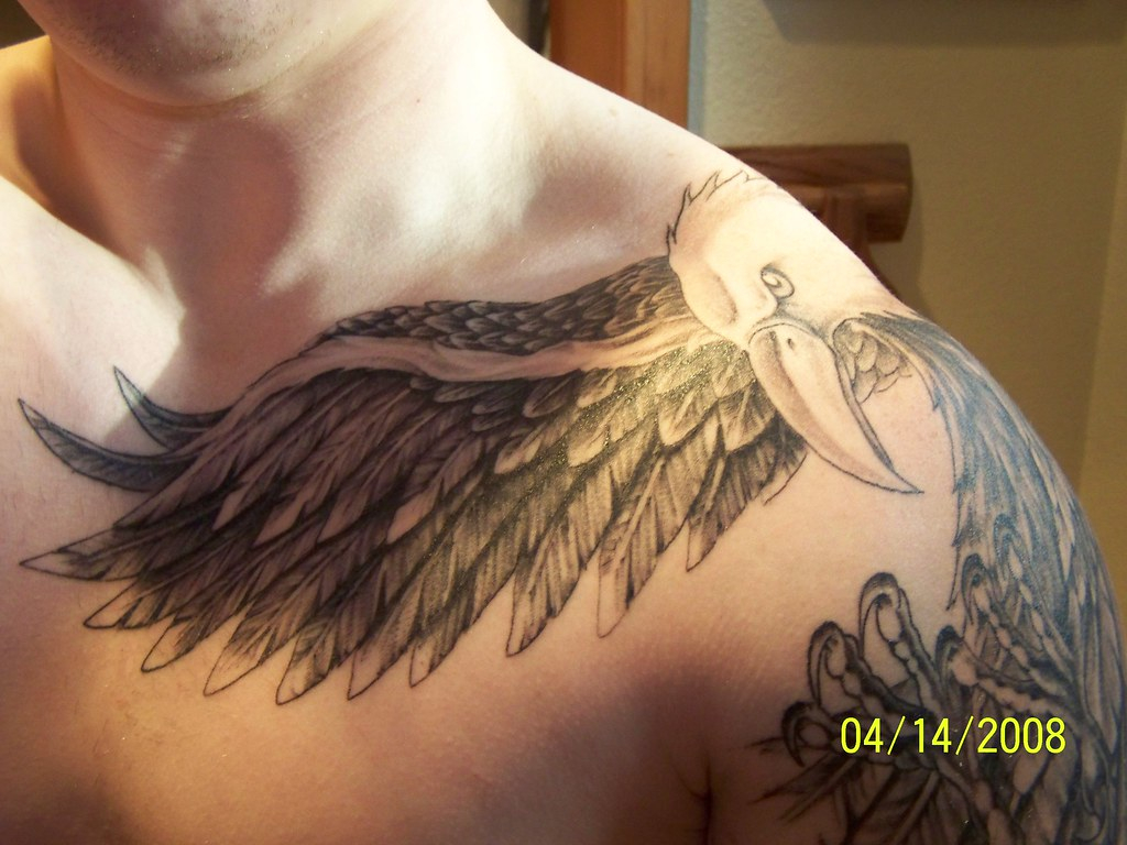 American Eagle Tattoo Shoulder Chest Chris Flickr in dimensions 1024 X 768