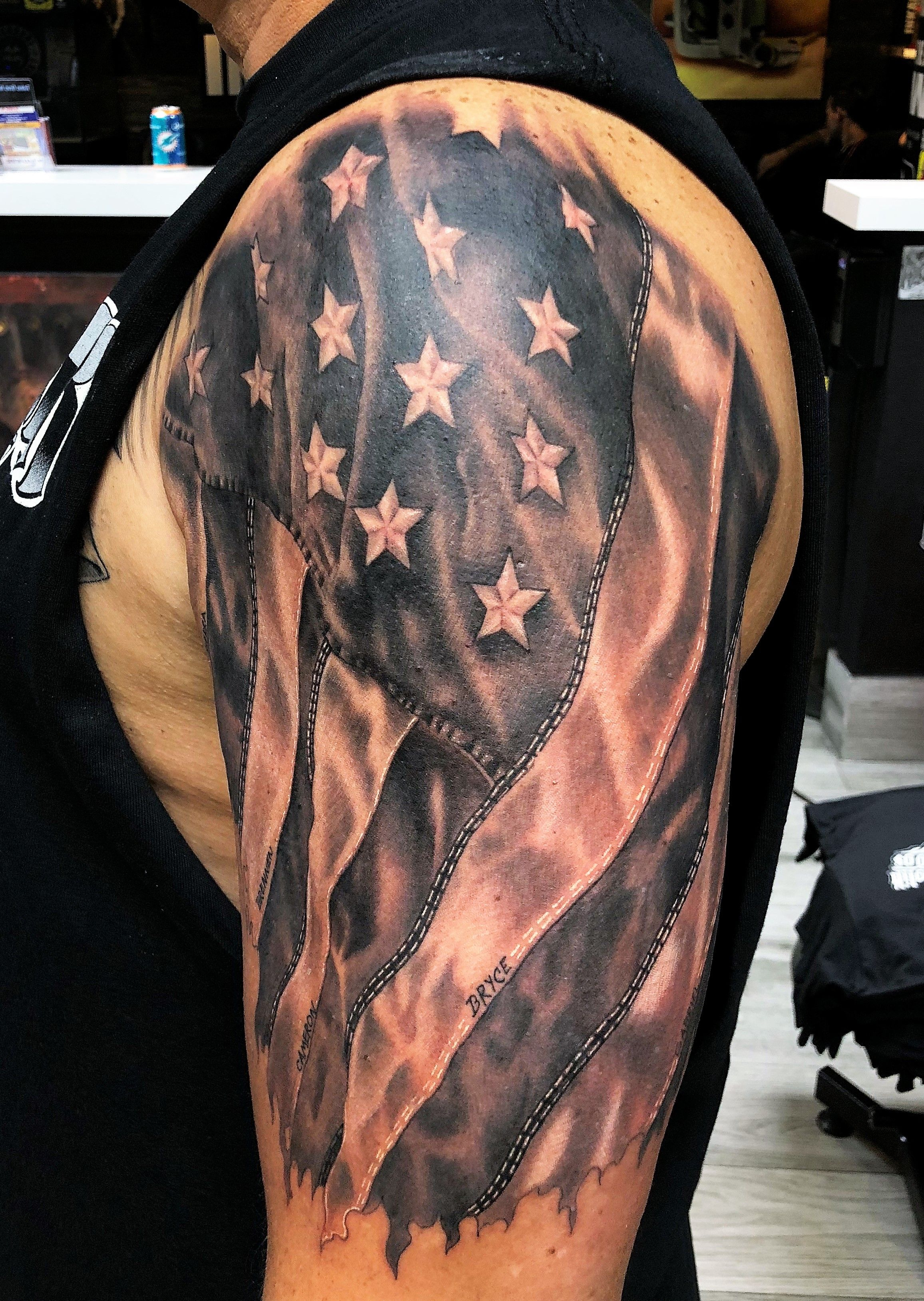 American Flag Rey At Tattoo Inkaholic Miami American Flag in measurements 2312 X 3254