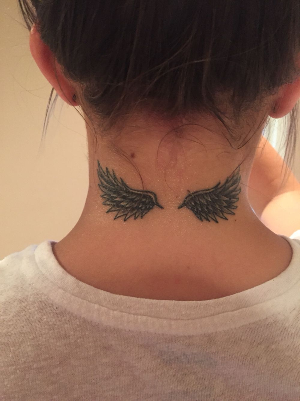 Angel Wings Tattoo Neck Ink Neck Tattoos Women Nape Tattoo in size 1000 X 1334