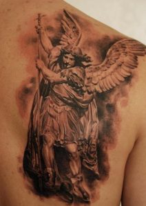 Angel With Spear Tattoo On Shoulder Blade Tattoos Book 65000 in proportions 800 X 1131