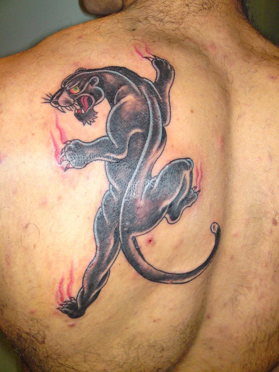 Attractive Left Back Shoulder Panther Tattoo For Men Tatoos throughout dimensions 900 X 1200