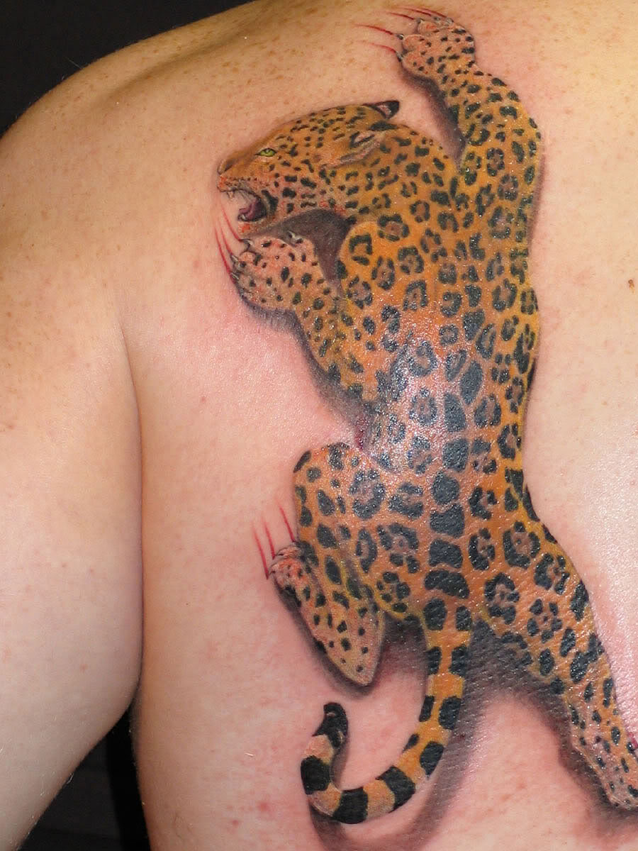 Awesome Realistic Tiger Tattoo Design On Shoulder Blade Animal pertaining to proportions 900 X 1200