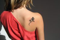 Back Shoulder Black Small Flower Tattoos Designs Tattoos Black regarding sizing 1600 X 900