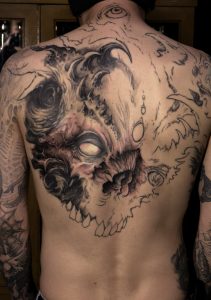 Back Shoulder Skull Tattoo For Men regarding measurements 1126 X 1600