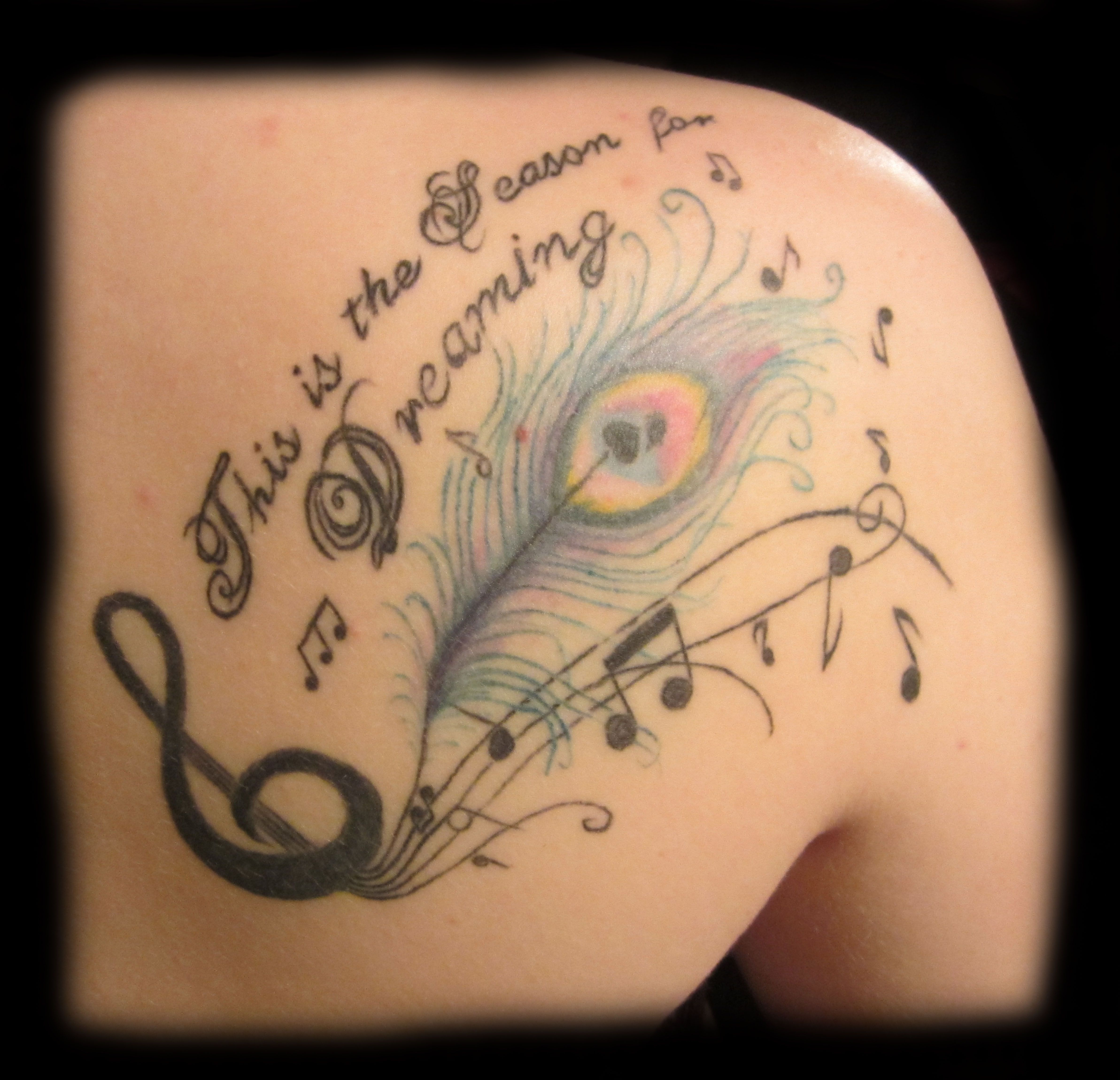 Back Tattoo Peacock Tattoo Feather Tattoo Music Tattoo Lettering inside sizing 4770 X 4600