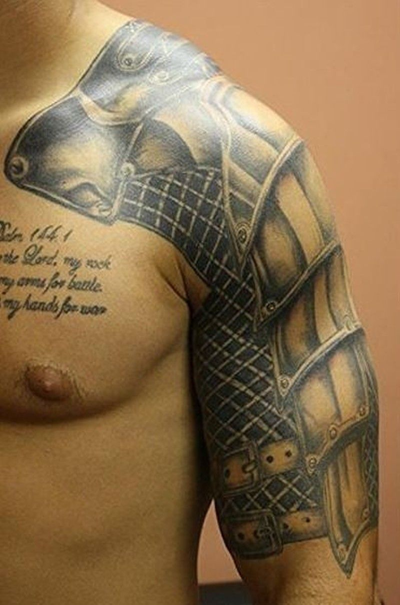 Beautiful Medieval Armor Tattoo On Upper Arm Armor Tattoo Armor with regard to measurements 800 X 1209