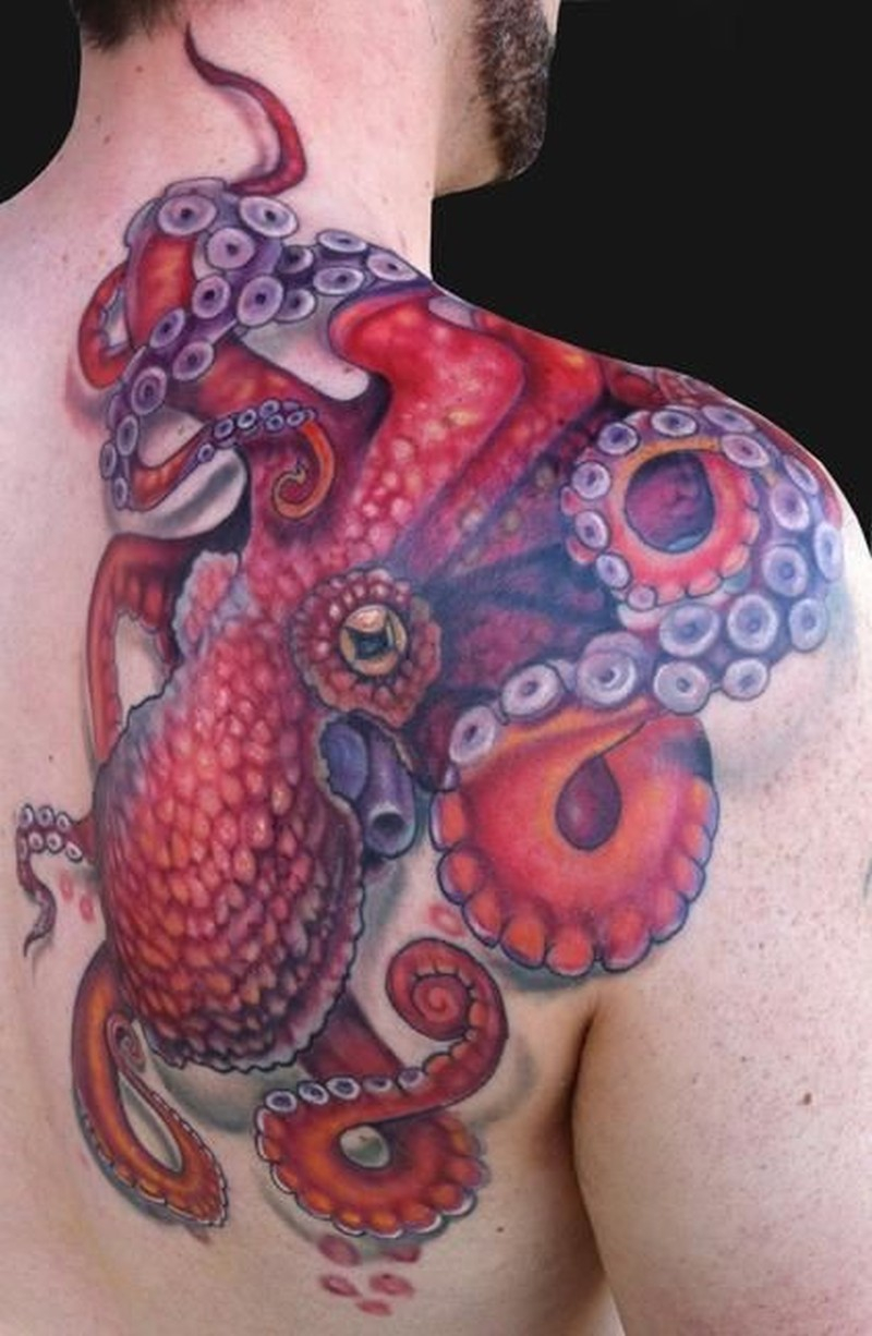 Beautiful Realistic Octopus Tattoo On Shoulder Blade Tattoos Book throughout measurements 800 X 1226