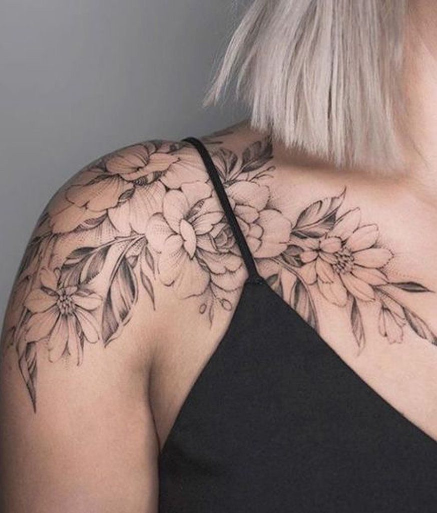 Beautiful Wild Rose Shoulder Tattoo Ideas For Women Ideas Hermosas inside measurements 873 X 1024