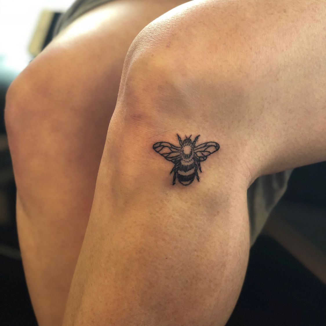 Bee Tattoo Bees Knees Tattoo Bumble Bee Tattoo Knee Tattoo Leg for proportions 1125 X 1126