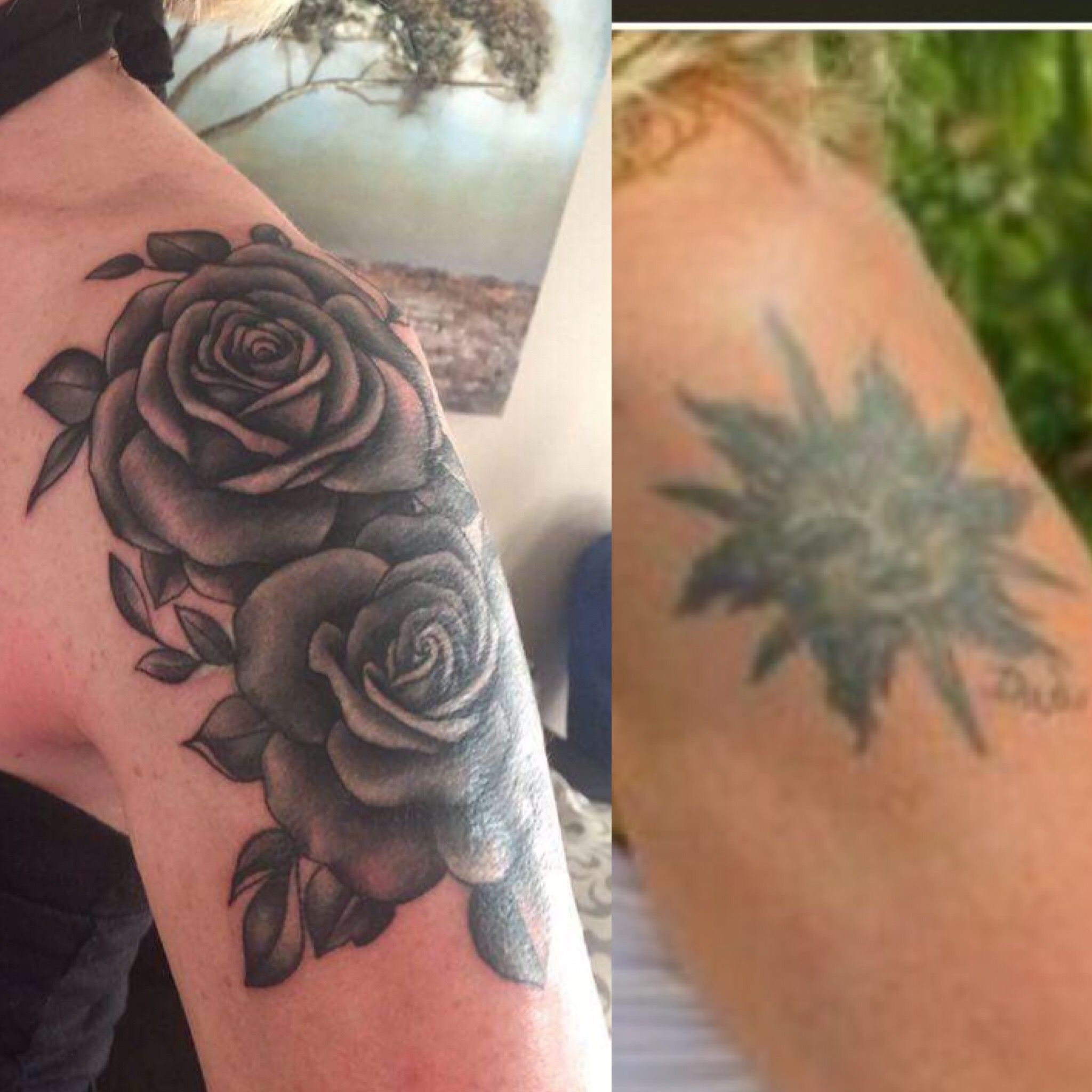 Before And After Shoulder Tattoo Cover Up Tattoo Rose Tattoo with regard to size 2048 X 2048