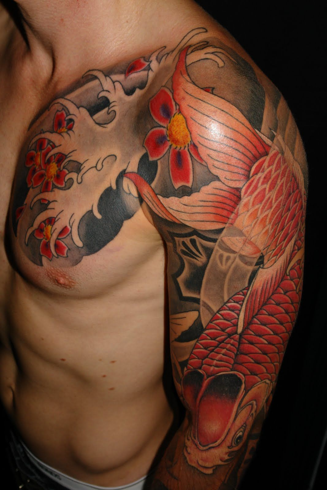 Best Tattoo Ideas For Men Tattoos Koi Fish Tattoo Mens Shoulder in proportions 1067 X 1600