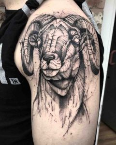 Big Shoulder Ram Tattoo Tats Ram Tattoo Tattoos Aries Ram Tattoo in sizing 1080 X 1350