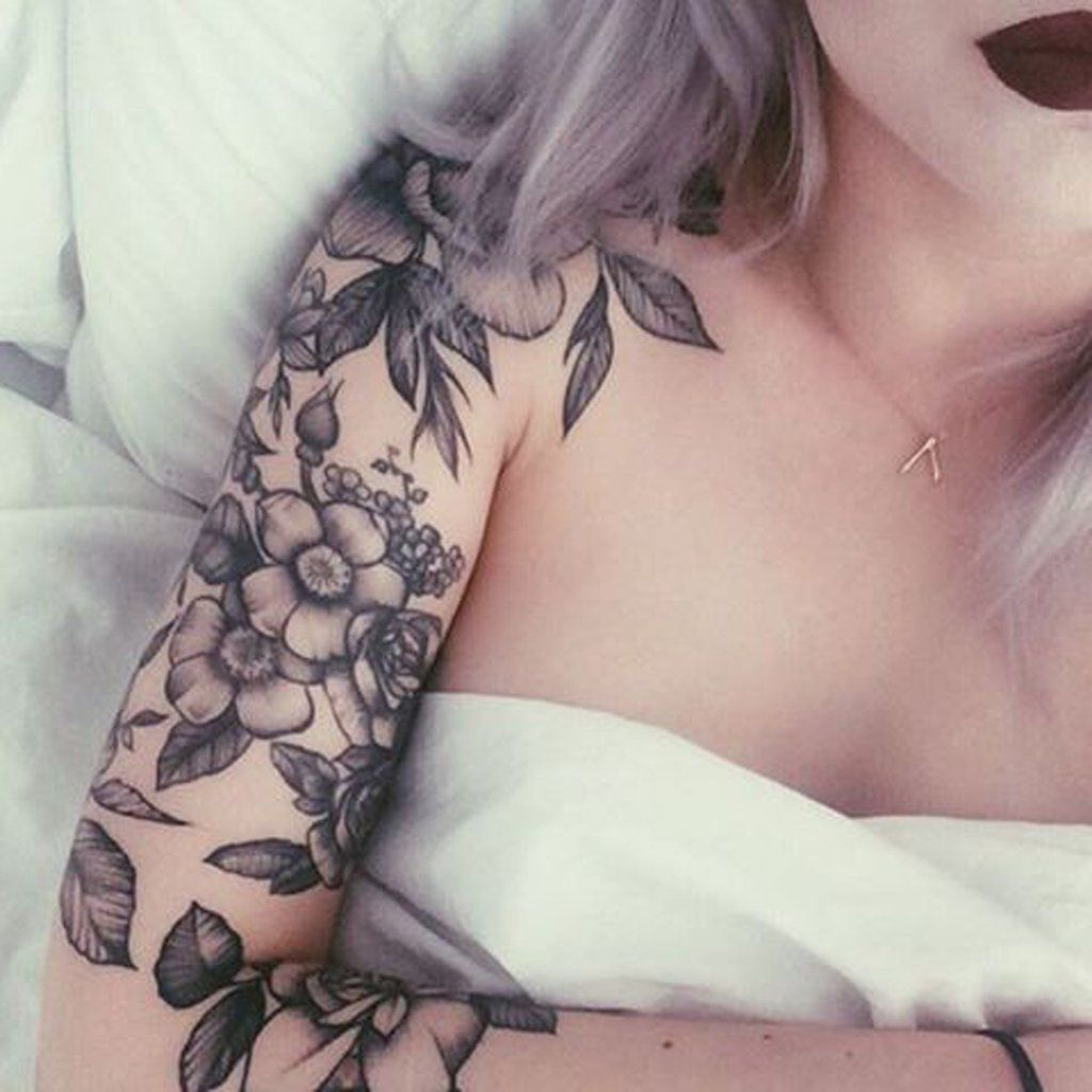 Black And White Rose Arm Sleeve Tattoo Mybodiart Tattoo with size 1024 X 1024