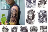 Black Death Skull Shoulder Tattoos Temporary Tatto Men Temporary within proportions 1000 X 1000